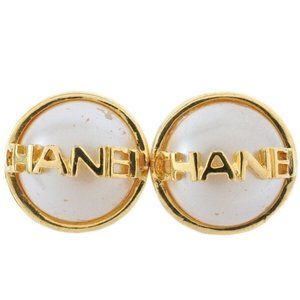 CHANEL Earring Plated Gold/Fake pearl Women